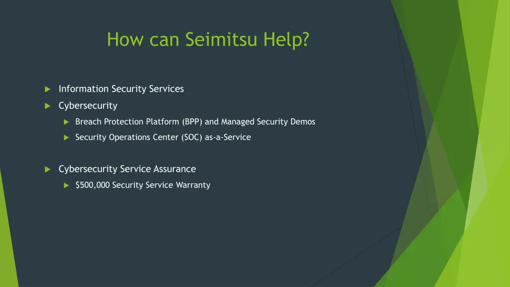 how can seimitsu help