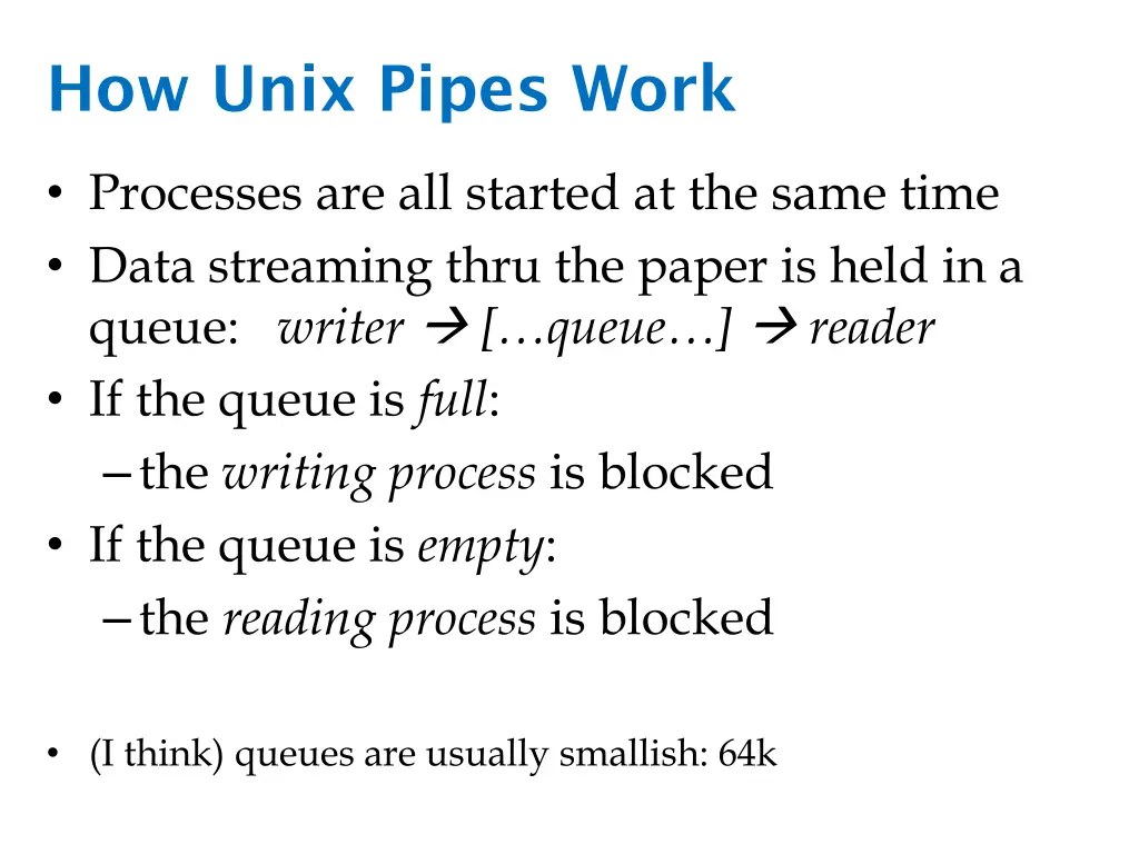 how unix pipes work