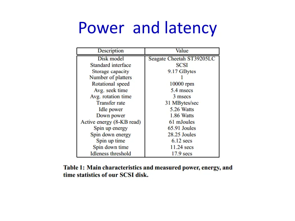 power and latency