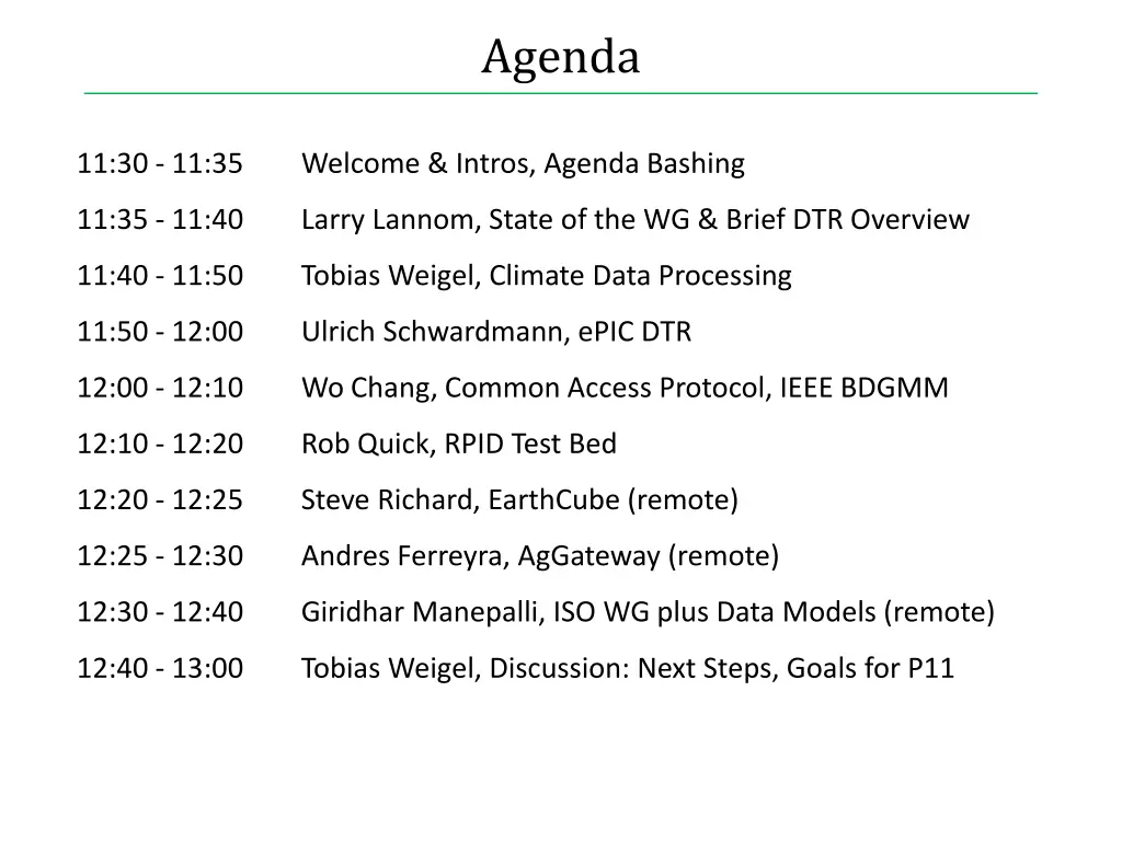 agenda