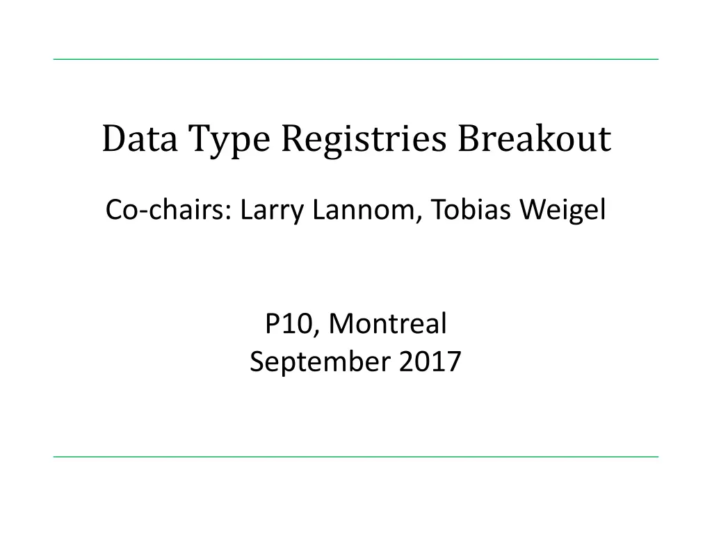 data type registries breakout