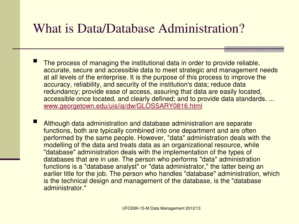 what is data database administration