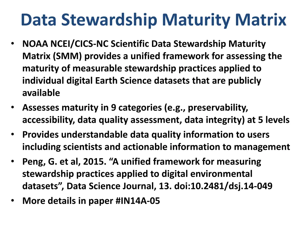 data stewardship maturity matrix