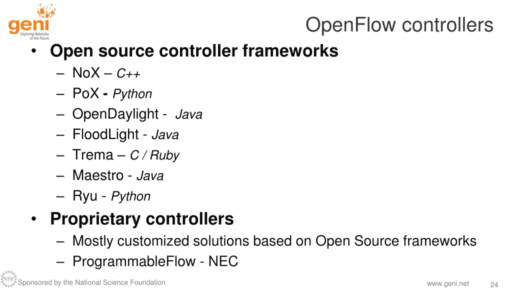 openflow controllers