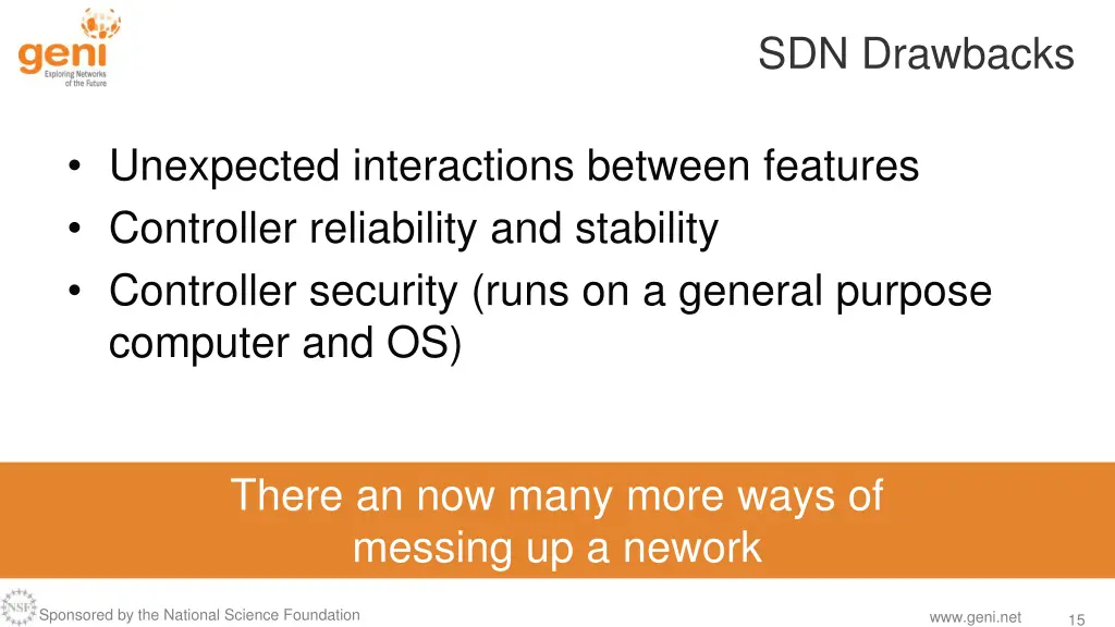 sdn drawbacks