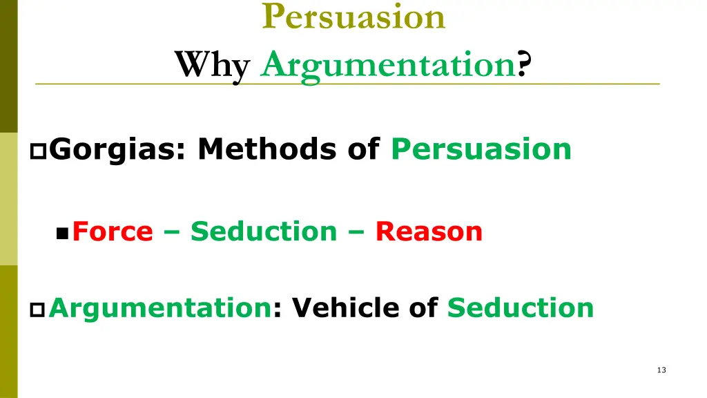 persuasion why argumentation