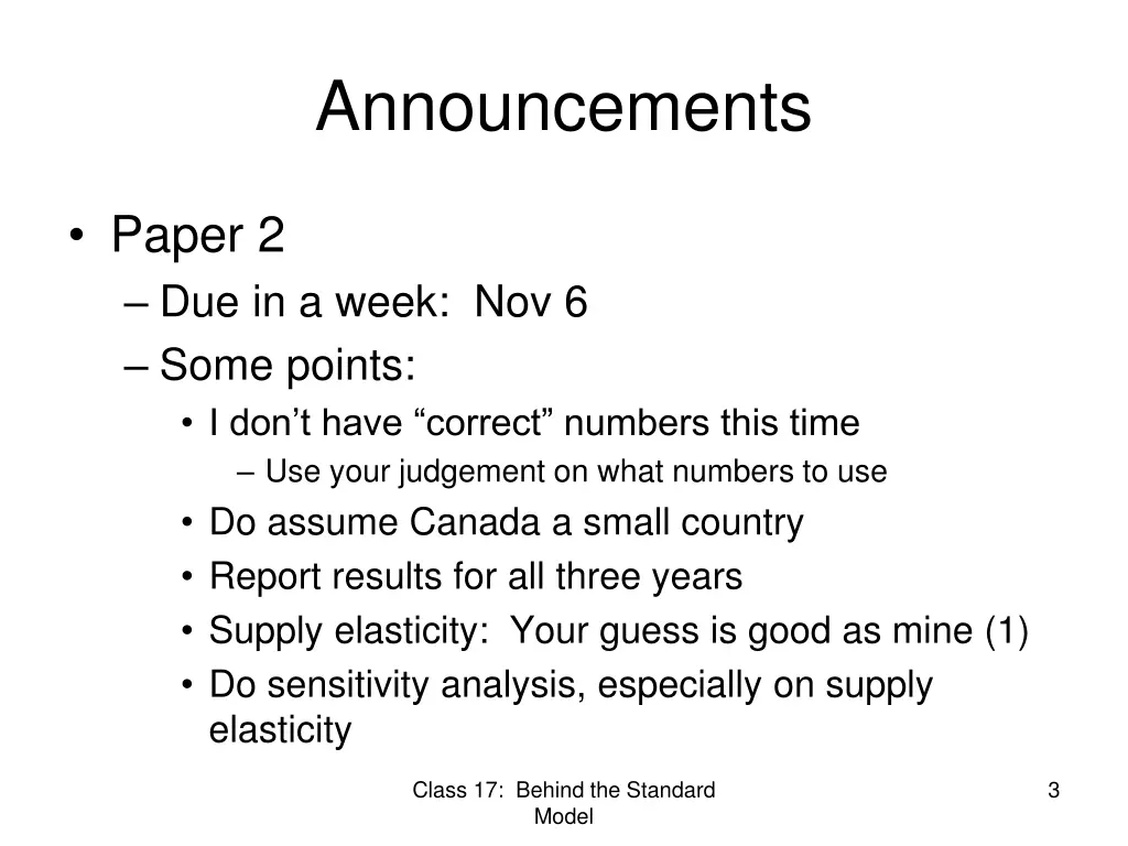 announcements