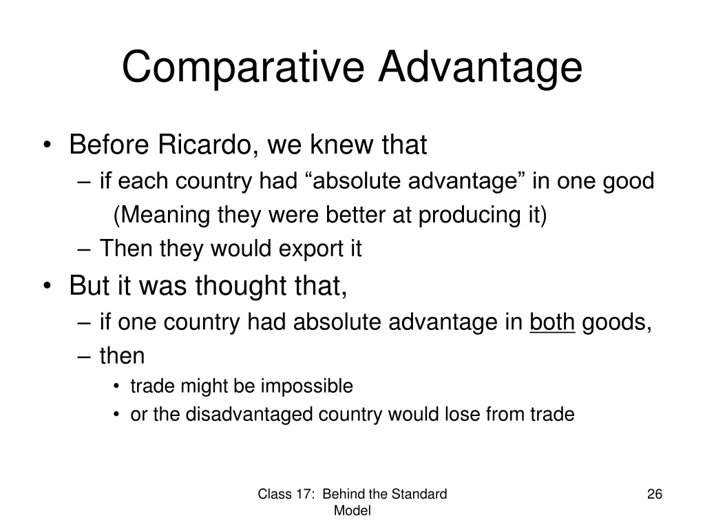 comparative advantage
