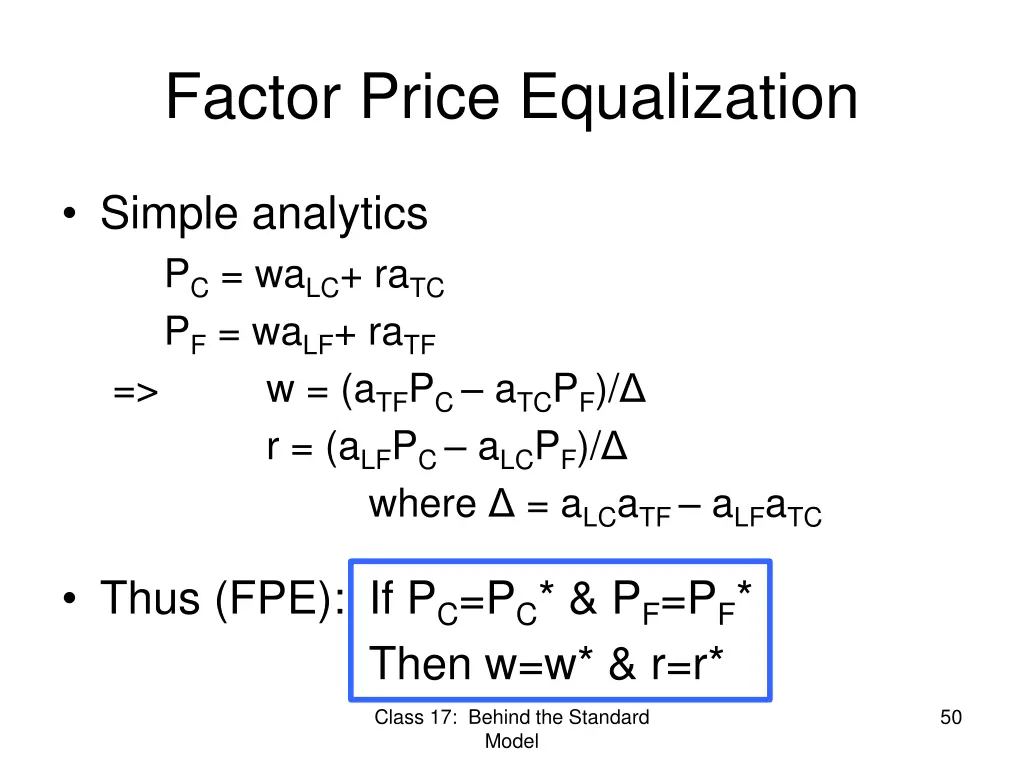 factor price equalization