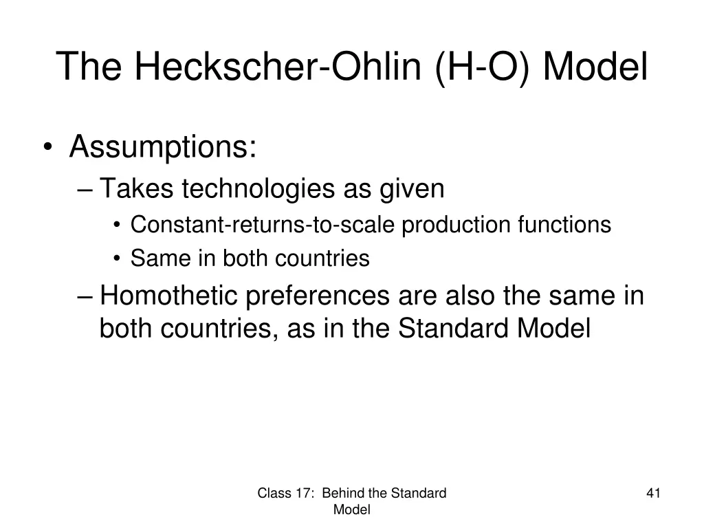 the heckscher ohlin h o model 3