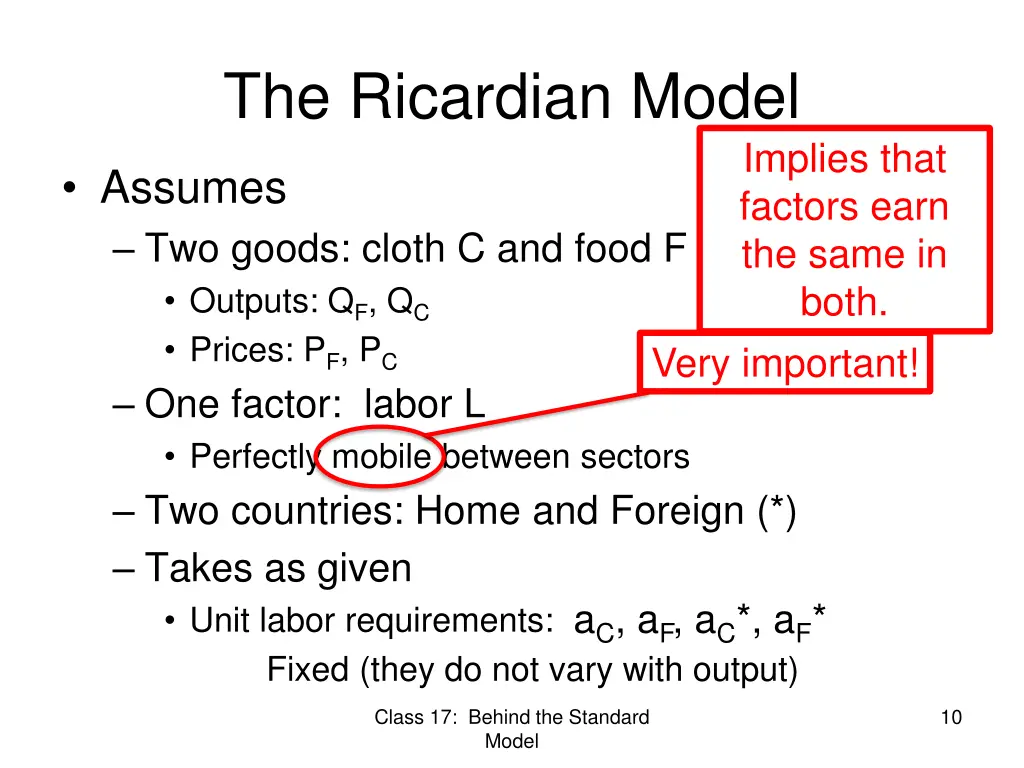 the ricardian model