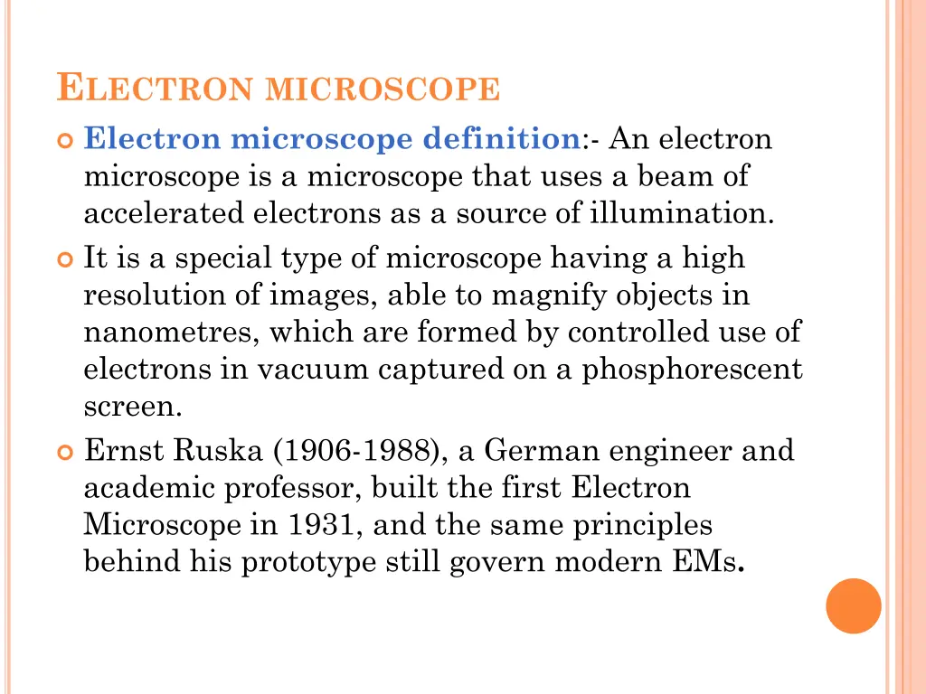 e lectron microscope electron microscope