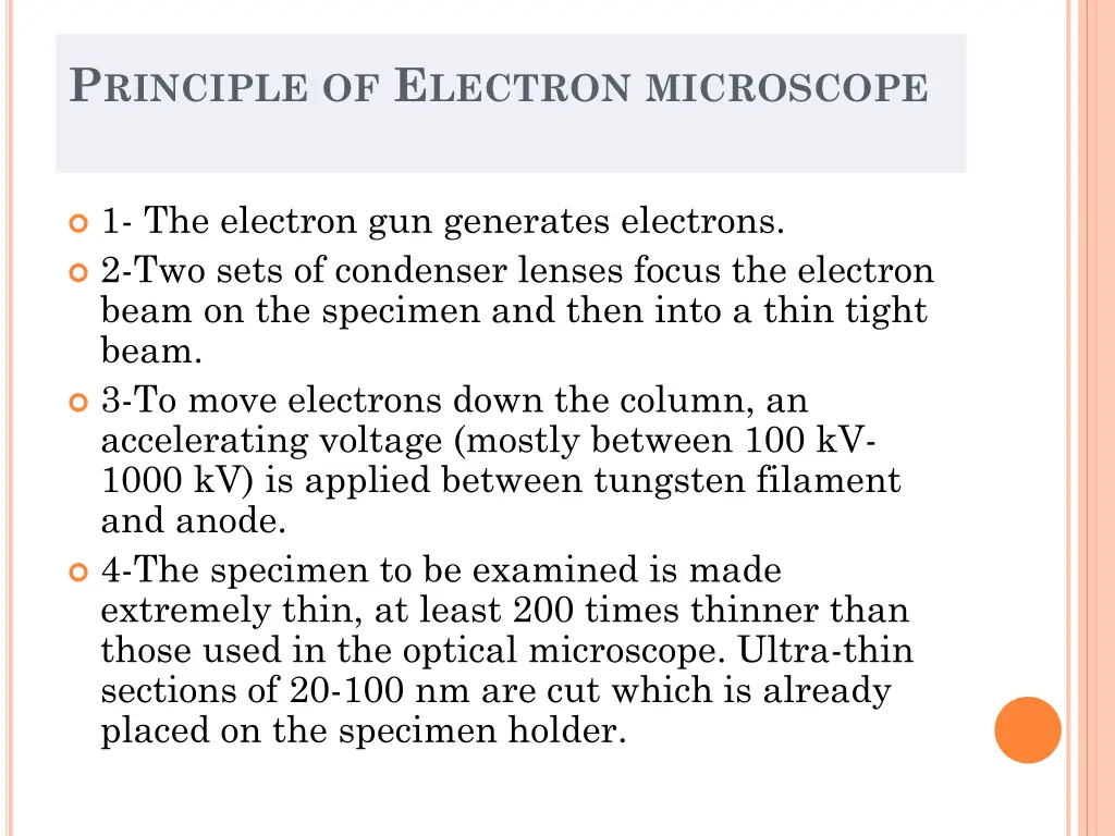 p rinciple of e lectron microscope