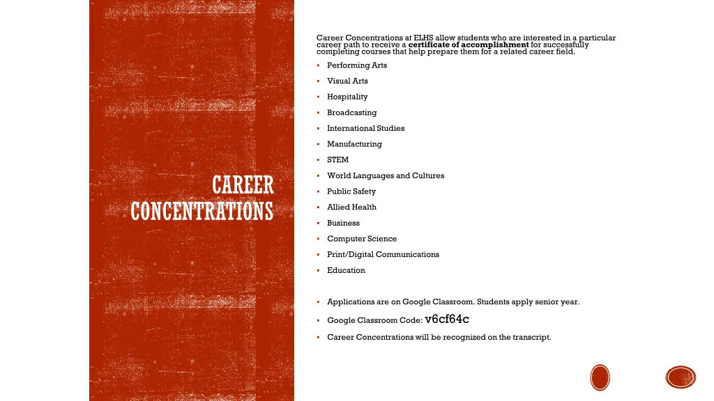 career concentrations at elhs allow students