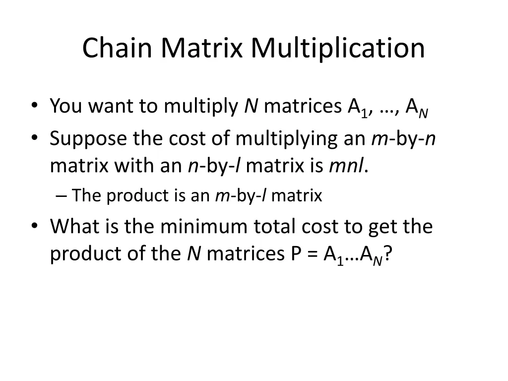 chain matrix multiplication