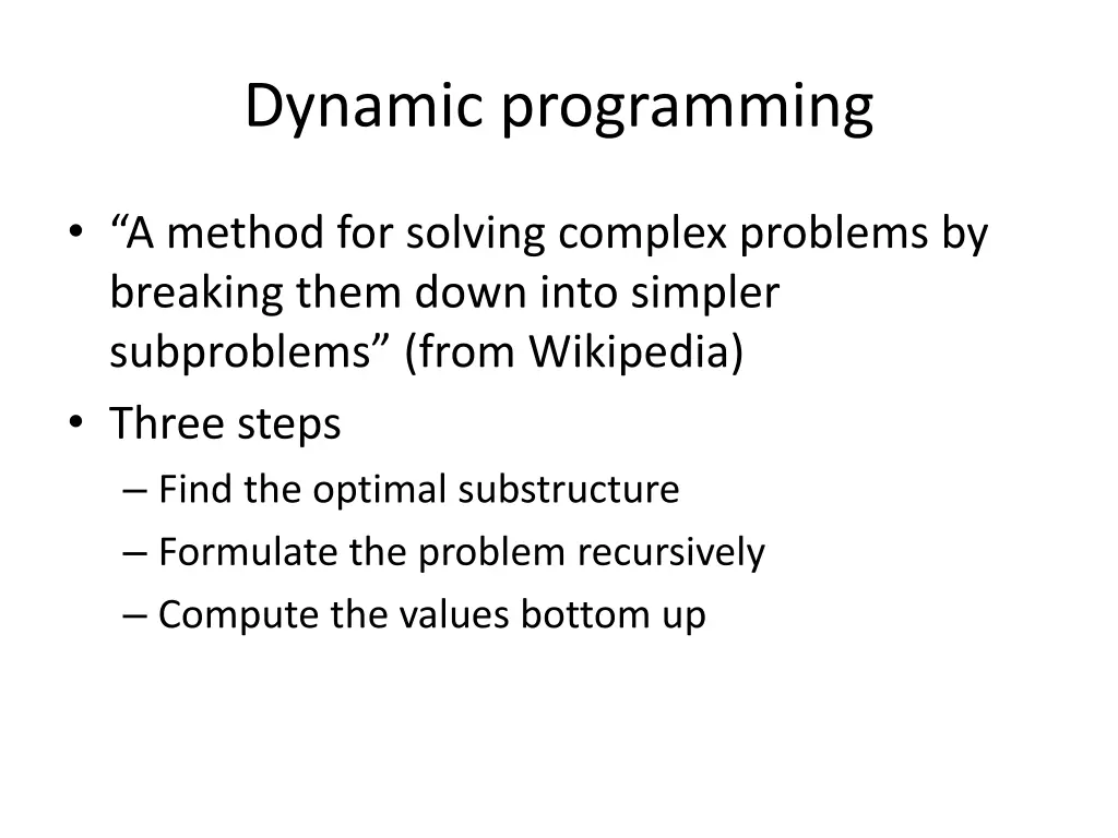 dynamic programming