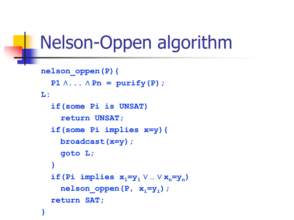 nelson oppen algorithm