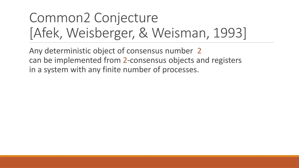 common2 conjecture afek weisberger weisman 1993