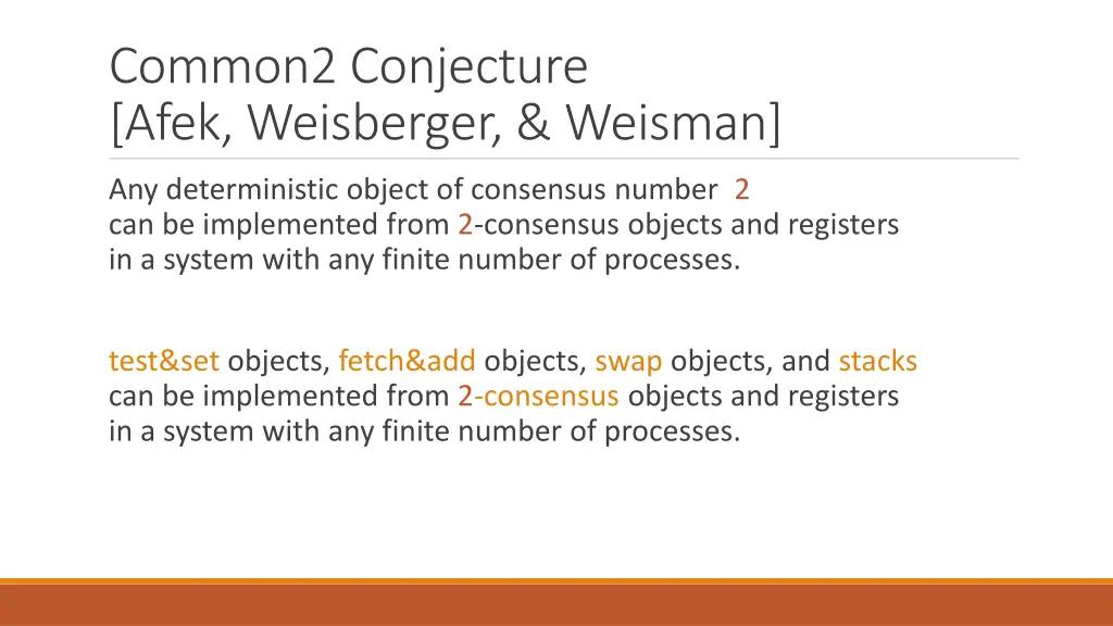 common2 conjecture afek weisberger weisman