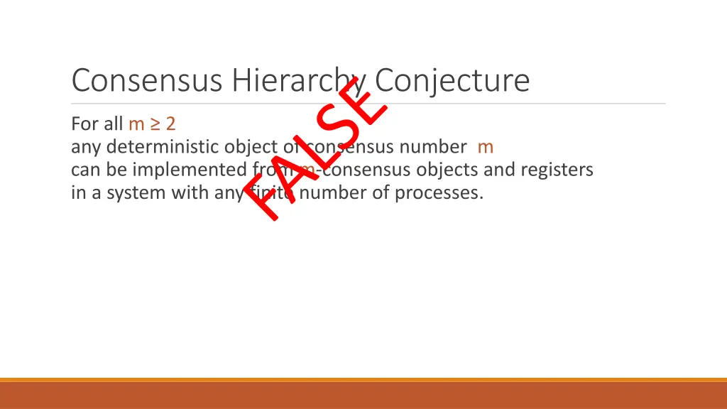 consensus hierarchy conjecture 1