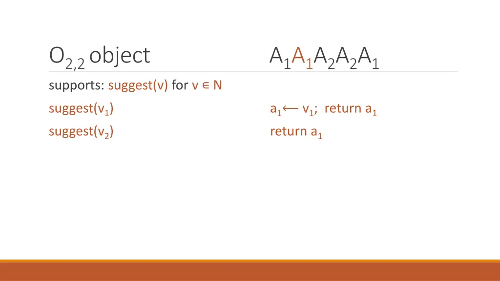 o 2 2 object a 1 a 1 a 2 a 2 a 1 supports suggest 2