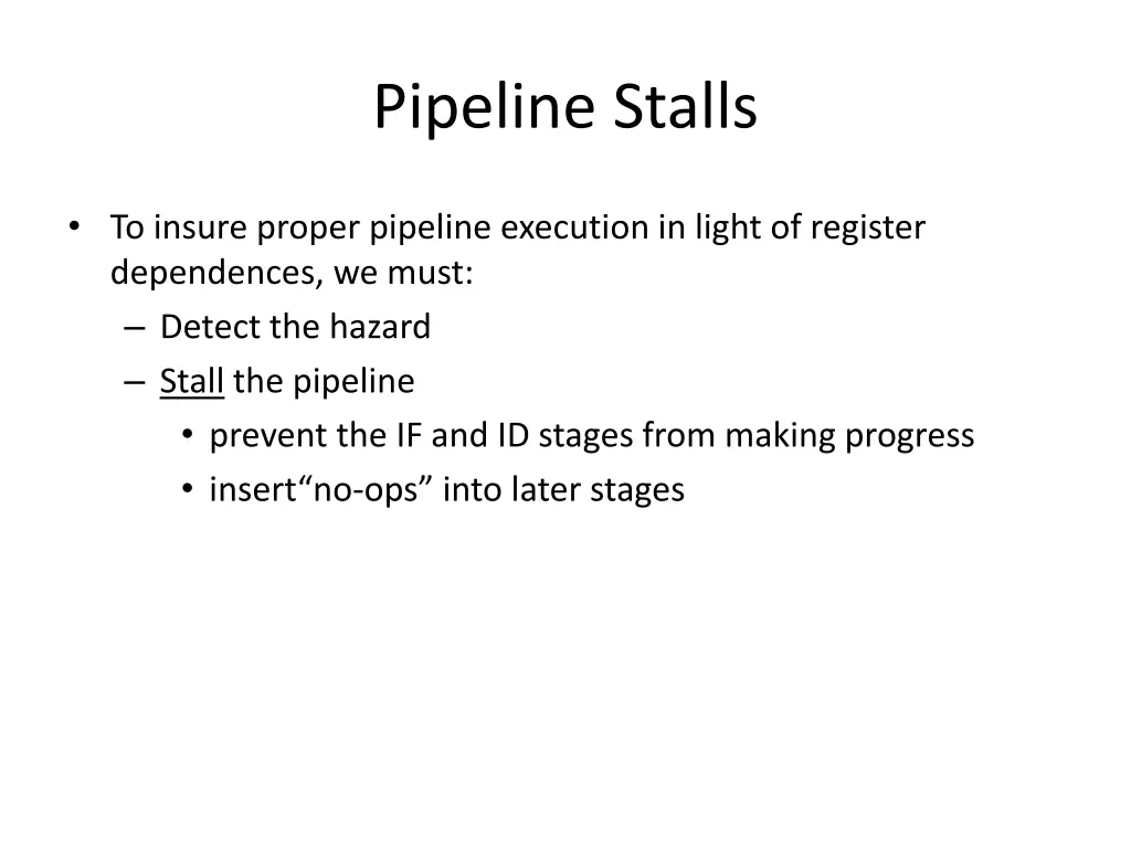 pipeline stalls