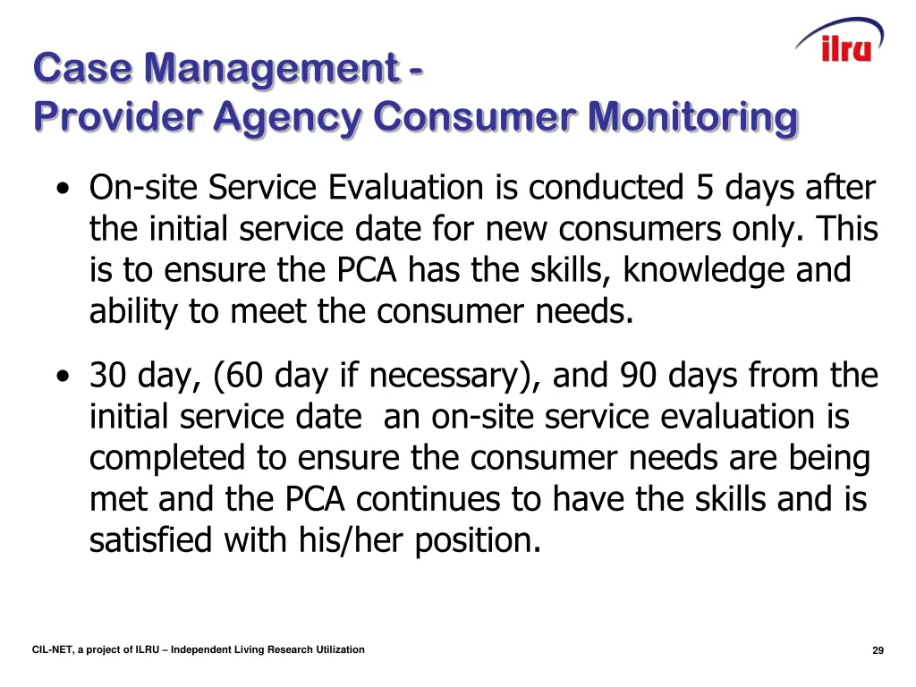 case management provider agency consumer