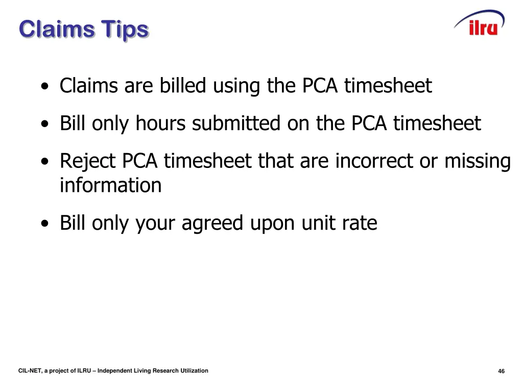 claims tips