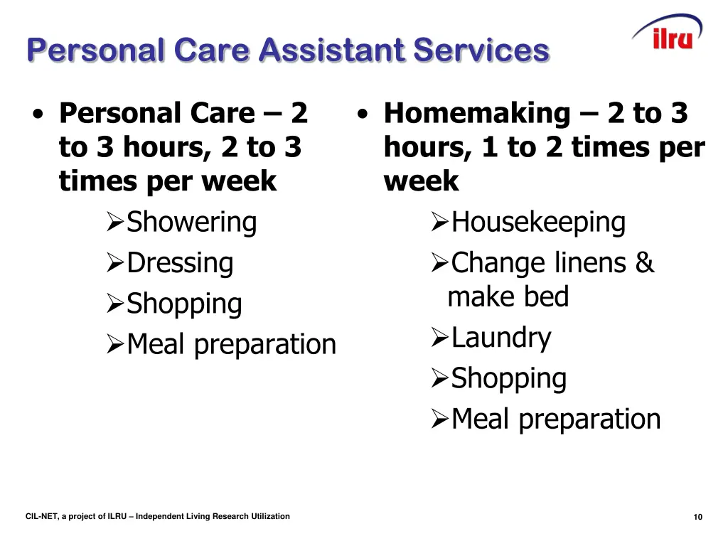 personal care assistant services