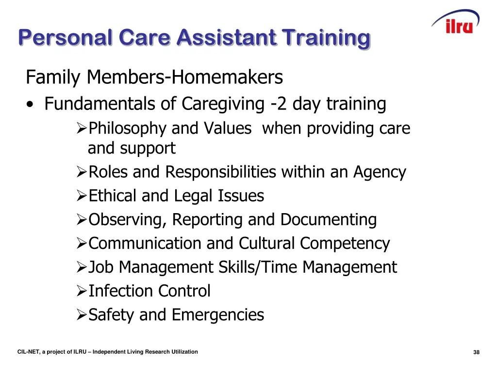 personal care assistant training