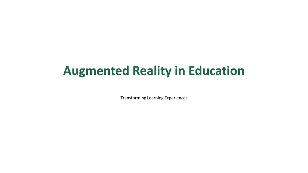 augmented reality in education
