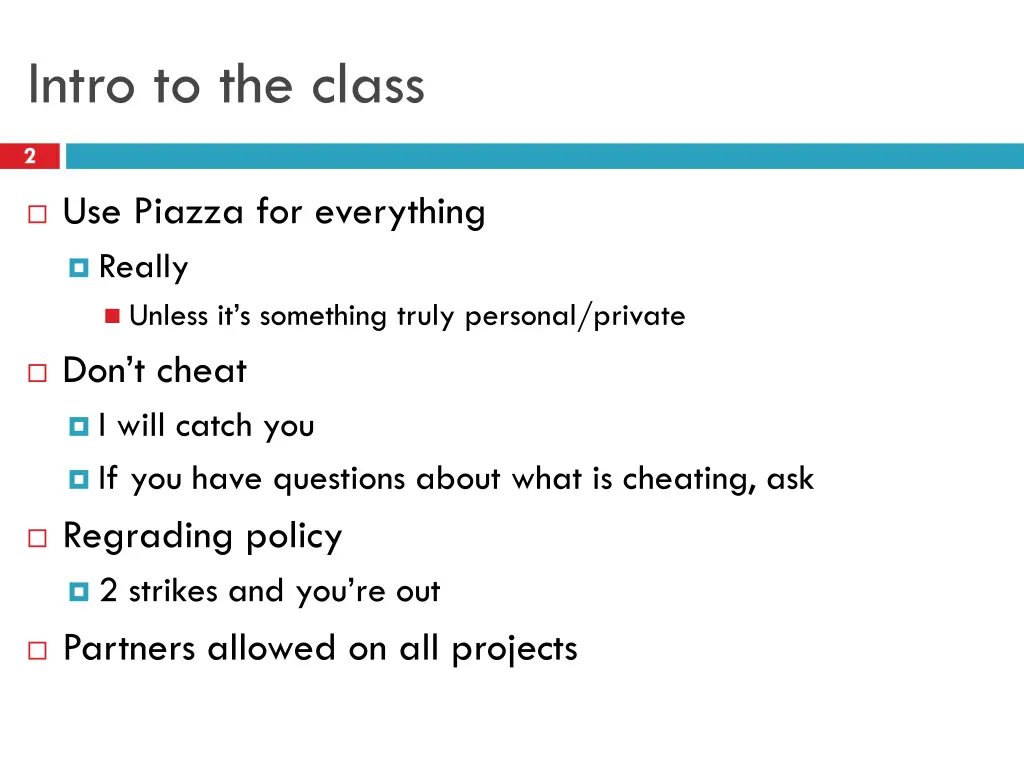 intro to the class