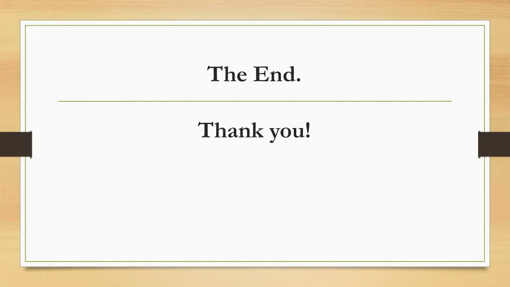 the end