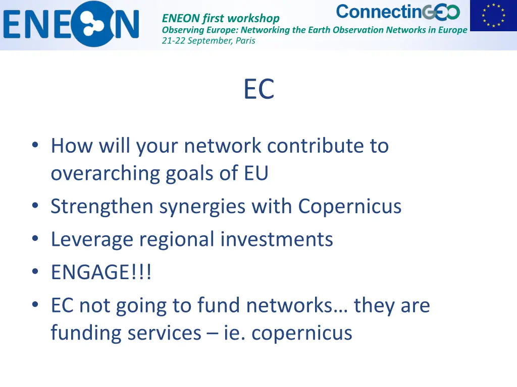 eneon first workshop observing europe networking 1
