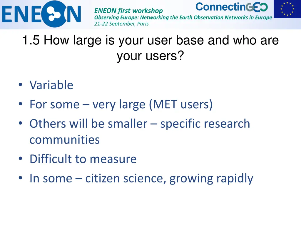 eneon first workshop observing europe networking 5