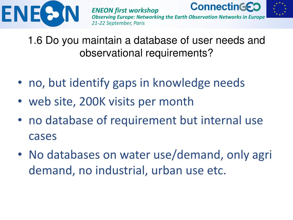 eneon first workshop observing europe networking 6
