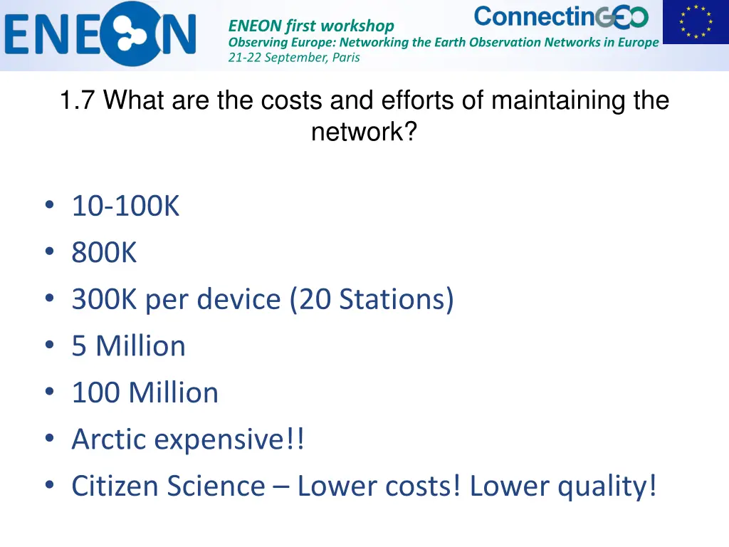eneon first workshop observing europe networking 7
