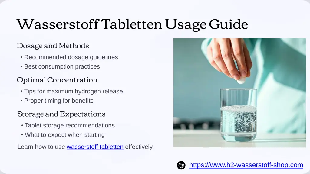 wasserstoff tabletten usage guide dosage