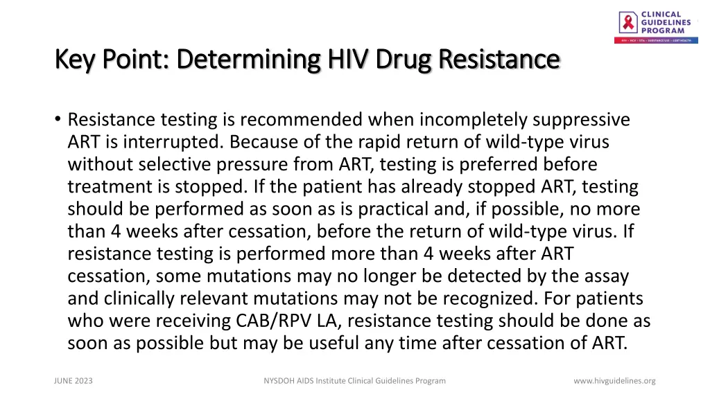 key point determining hiv drug resistance