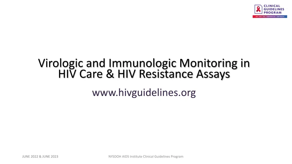 virologic and immunologic monitoring in hiv care