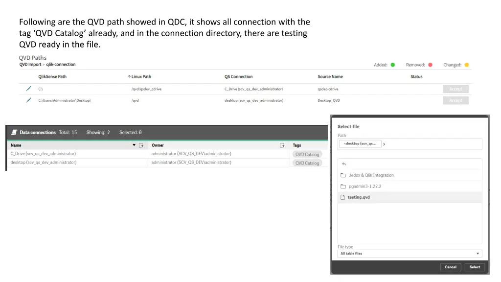 following are the qvd path showed in qdc it shows