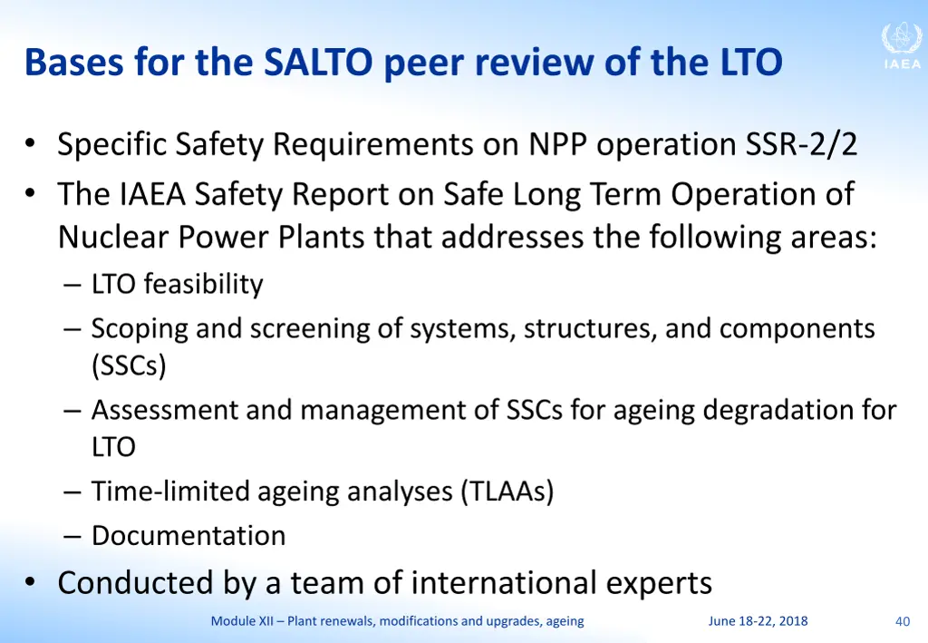 bases for the salto peer review of the lto