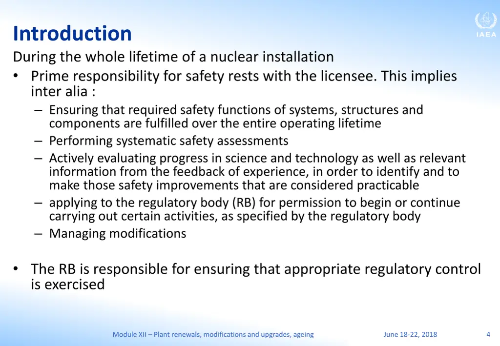 introduction during the whole lifetime