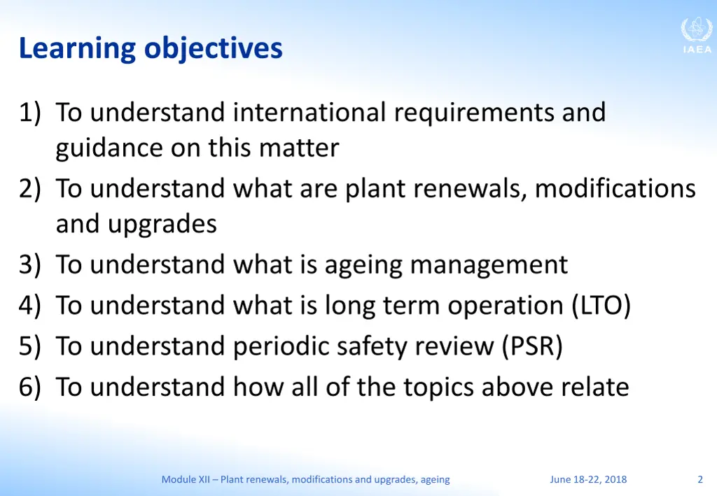 learning objectives