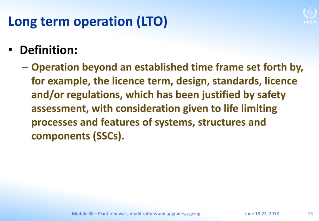 long term operation lto