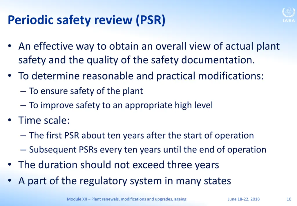 periodic safety review psr