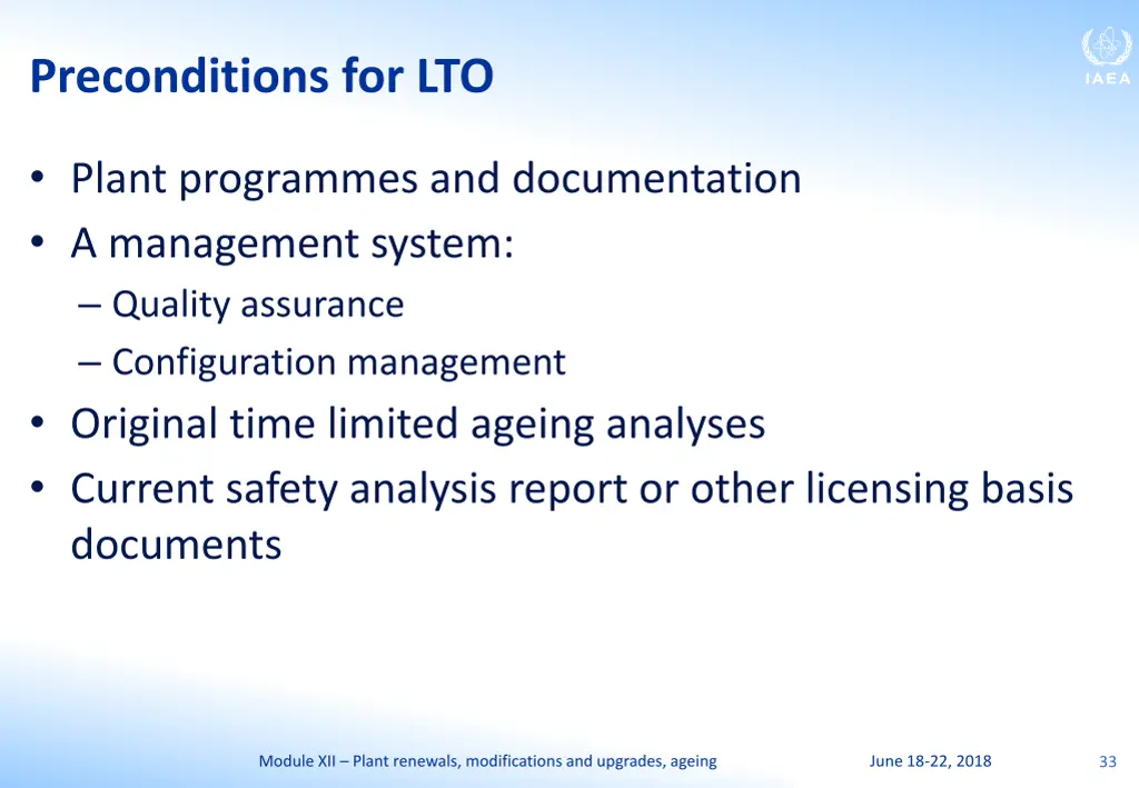 preconditions for lto
