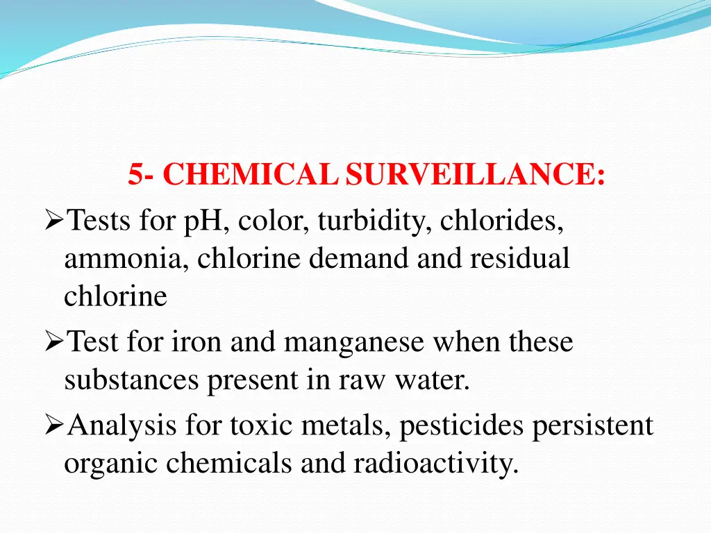 5 chemical surveillance tests for ph color