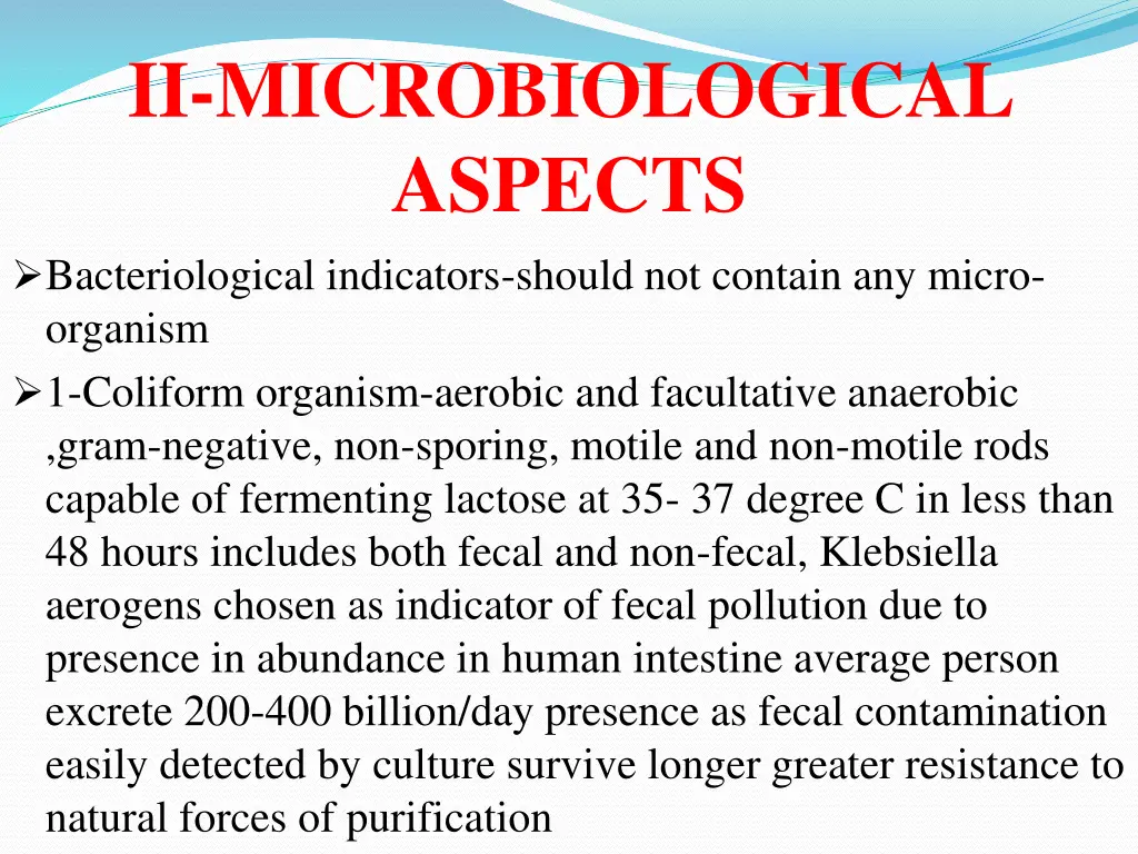 ii microbiological aspects bacteriological