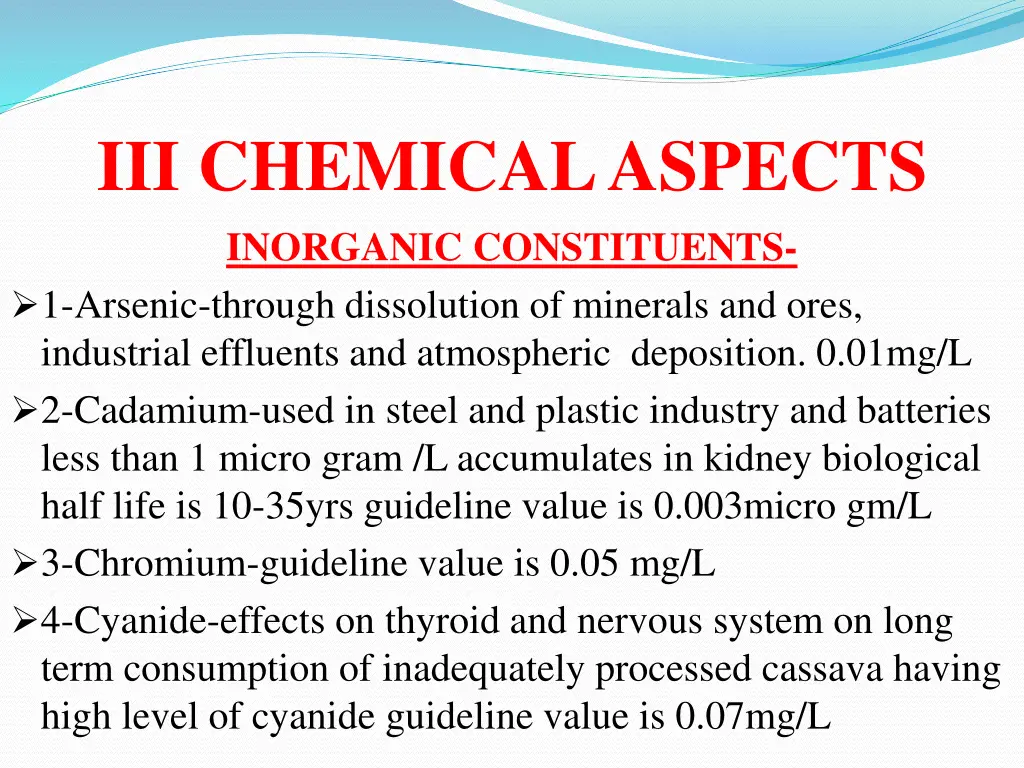 iii chemical aspects inorganic constituents